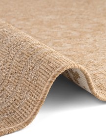 Dywan zewnętrzny dwustronny Duet Ornament beżowo-kremowy 200 cm x 290 cm