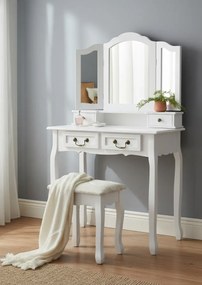 Biała toaletka ze stołkiem L3-D50