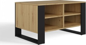 Model Stolik Modern 4P | Dąb Artisan Czarny | 90x58x50cm | Ława Kawowa