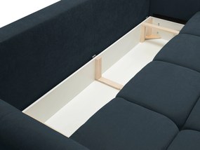 Masseno Sofa MODA z funkcją spania i pojemnikiem na pościel, Rozkładana sofa - Granatowy, WIND 77