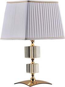 Lampa stołowa Franz 1-punktowa z pozłacanego żelaza i kryształu z abażurem H.36 Ø20 BL275-LT-OR