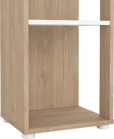 Wąski regał biurowy słupek 4 półki Sign 40 jackson hickory/biały mat