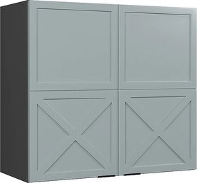 Szklana szafka kuchenna jasnoniebiesko-szary 80x34.1x72 fame-line