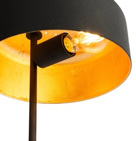 Lampa stołowa Retro czarna ze złotym wnętrzem - Jinte Retro Oswietlenie wewnetrzne