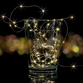 Zestaw 2 sztuk drutów świetlnych 50 LED - ciepła biel