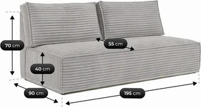 Sofa z Funkcją Spania MAVIA Szara Sztruksowa Nowoczesna
