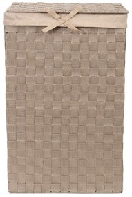 Brązowy kosz na pranie z pokrywką Compactor Laundry Basket Linen, wys. 60 cm