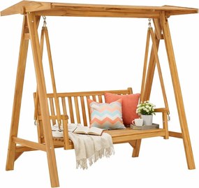 Drewniana huśtawka ogrodowa wolnostojąca H6-F91
