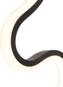 Nowoczesna lampa ścienna czarna w komplecie z LED - Plomp