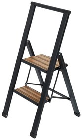 Czarna aluminiowa antypoślizgowa drabina składana Wenko Stepladder II.