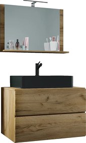 umywalka do mebli łazienkowych Lendas Dąb miodowy W. 124 x S. 80 x G. 52 cm