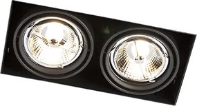 Zestaw 6 wpuszczanych reflektorów czarnych GU10 AR70 bez obramowania 2-światłowy - Oneon