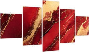 Obraz - Czerwono-złoty marmur (125x70 cm)