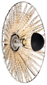 Orientalna lampa ścienna beżowa z koralikami - Moti