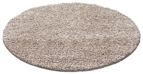 Dywan shaggy jednokolorowy beżowy koło 80 cm x 80 cm