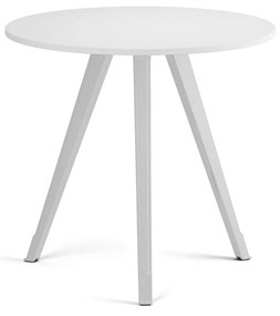 Stolik kawowy PRIMO ZEN, średnica 80 cm, biała podstawa, biały