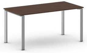 Stół konferencyjny do biura PRIMO INFINITY, 160x80 cm, szaro-srebrna podstawa, orzech