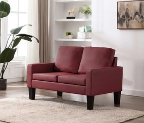 Minimalistyczna bordowa sofa - Clorins 2X