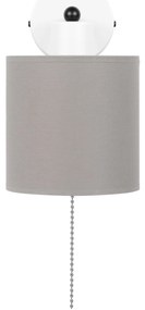 Biały kinkiet LED z włącznikiem z szarym abażurem SHWD-C-1010WE-GR jed