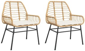 Brązowy zestaw krzeseł ogrodowych 2 szt. Z0-Z37