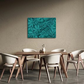 Obraz - Turkusowe liście (70x50 cm)