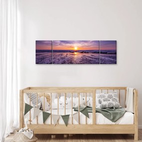 Obraz plaży - zachód słońca (170x50 cm)