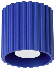 Plafon AURA 1 ultramaryna GU10 ryflowany SOLLUX  LIGHTING
