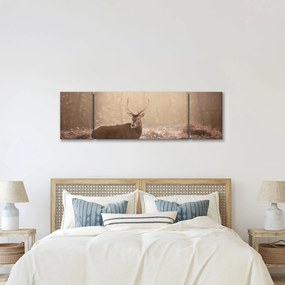 Obraz - Jeleń w lesie (170x50 cm)