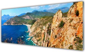 Panel Szklany Surowy Pejzaż Nadmorskich Skał