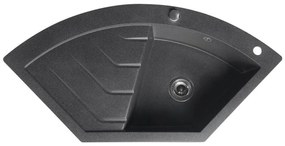 Sapho - Narożny zlew kuchenny 114x57,5 cm granit/czarny