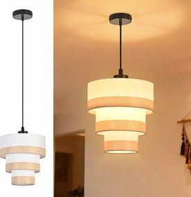 Lampa wisząca Nettlife w stylu vintage do jadalni - 1-punktowa lampa wisząca z tkaniny, styl retro, E27, regulowana wysokość (żarówka nie jest dołączona)