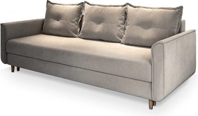 Masseno Sofa NAPOL z funkcją spania i pojemnikiem na pościel, Rozkładana sofa - Beżowy, PAROS 02