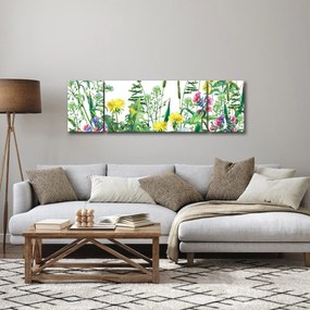 Obraz - Malowane kwiaty łąkowe (170x50 cm)