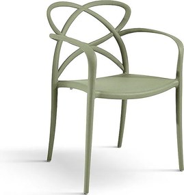 Zestaw 4 zielonych foteli z polipropylenu - LONG ISLAND