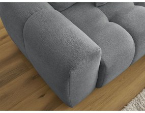 Szary rozkładany/ze schowkiem narożnik z tkaniny szenilowej (prawostronny/z szezlongiem) Roxelane – Bobochic Paris