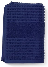 Ciemnoniebieski ręcznik z bawełny organicznej frotte 50x100 cm Check – JUNA