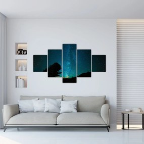 Obraz nocnego nieba z gwiazdami (125x70 cm)