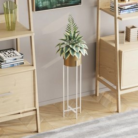 Metalowy stojak na kwiaty GED-025-C Loft, biały/złoty