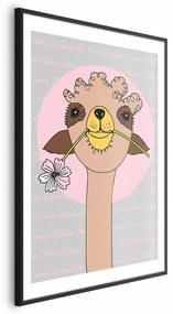 Plakat Wesoła lama 60x90 cm z ramą czarną z marginesem ARTGEIST B