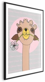 Plakat Wesoła lama 60x90 cm z ramą czarną z marginesem ARTGEIST B