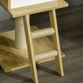 PawHut Drzewko do Drapania od Podłogi do Sufitu Jasnobrązowe | Aosom PL