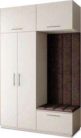 Masseno Garderoba REMA 150/240/60 cm Nowoczesna Szafa do Przedpokoju Kaszmir, MONOLITH 29 (Brązowy)