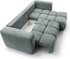 Masseno Narożnik ARTE z funkcją spania i pojemnikiem na pościel Narozniki L, Rozkładana sofa - Szary, BELLO 35