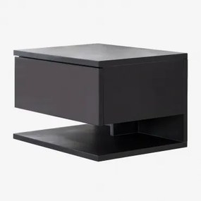 Zestaw 2 Prostokątnych, Wiszących Szafek Nocnych 40x30 Cm Z Szufladą Griviza Czarna - Sklum