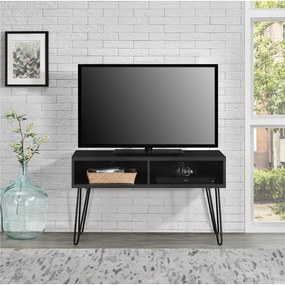 Ciemnoszara szafka pod TV w dekorze dębu 107x63 cm Owen – Støraa