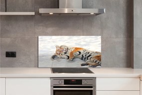 Szklany Panel Zimowy Portret Tygrysa