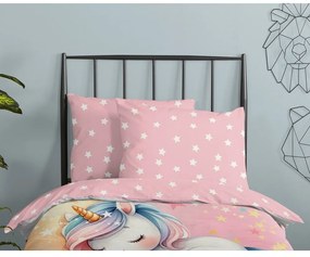 Różowa bawełniana pościel dziecięca jednoosobowa 140x200 cm Molly – Good Morning