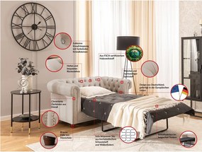 Beżowa aksamitna rozkładana sofa 148 cm York Blik – Ropez