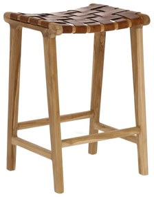 Hoker ze skóry w naturalnym kolorze (wysokość siedziska 67 cm) Calixta – Kave Home