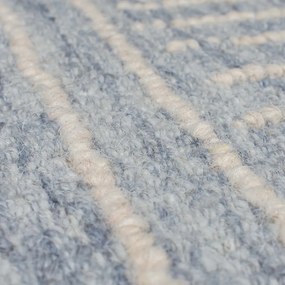 Jasnoniebieski wełniany dywan tkany ręcznie 80x150 cm Memphis Wool – Flair Rugs